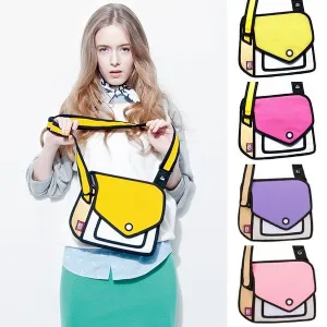 2D Bags Gents and Lady Novelty Messenger Bag Unique Cartoon 3D Comic Handbags