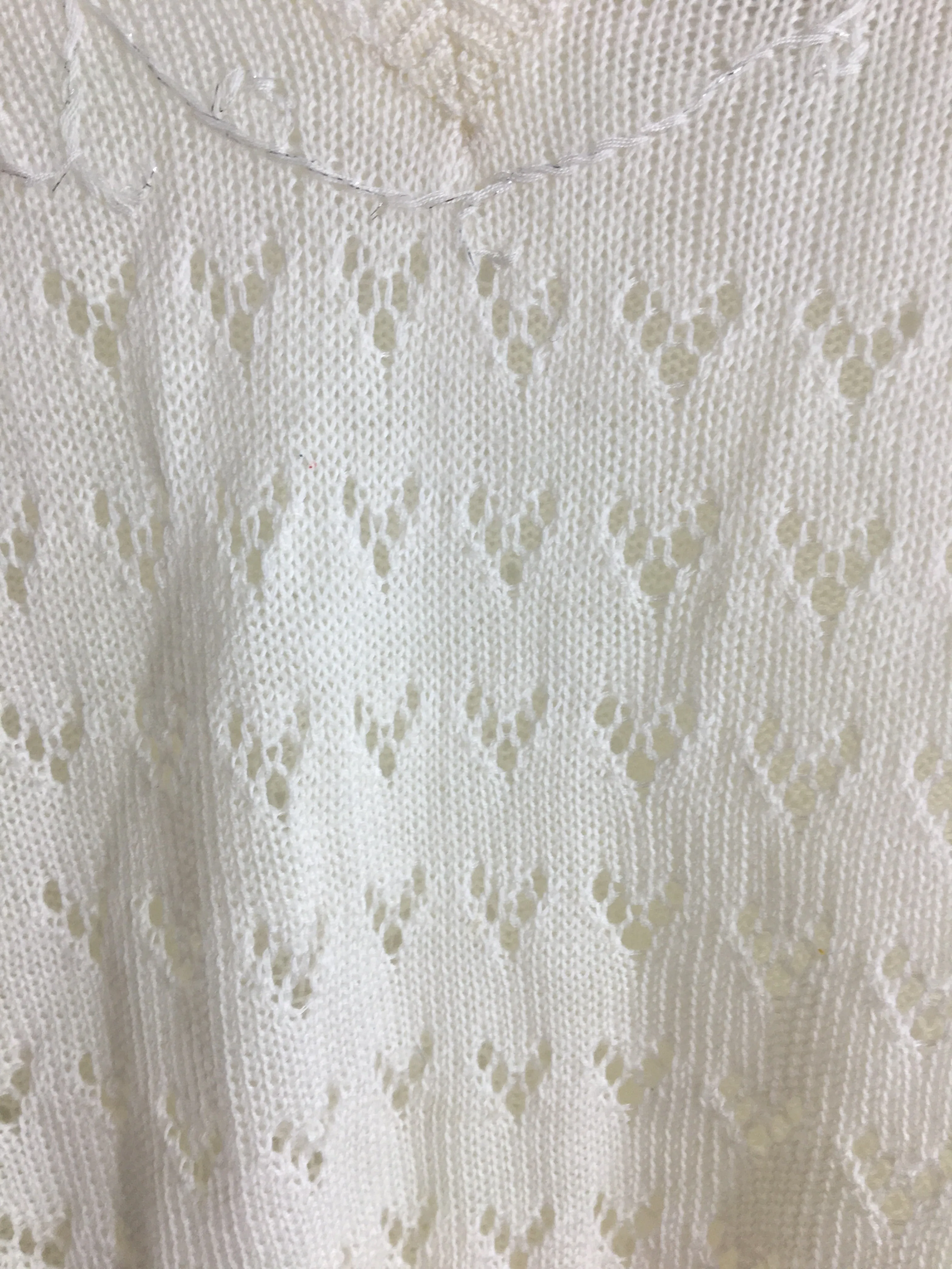 80's EMBELLISHED POINTELLE SWEATER / EXTRA SMALL