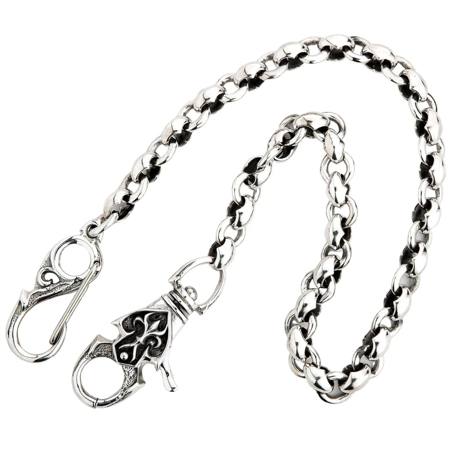 Blossom Tribal Sterling Silver Biker Wallet Chain