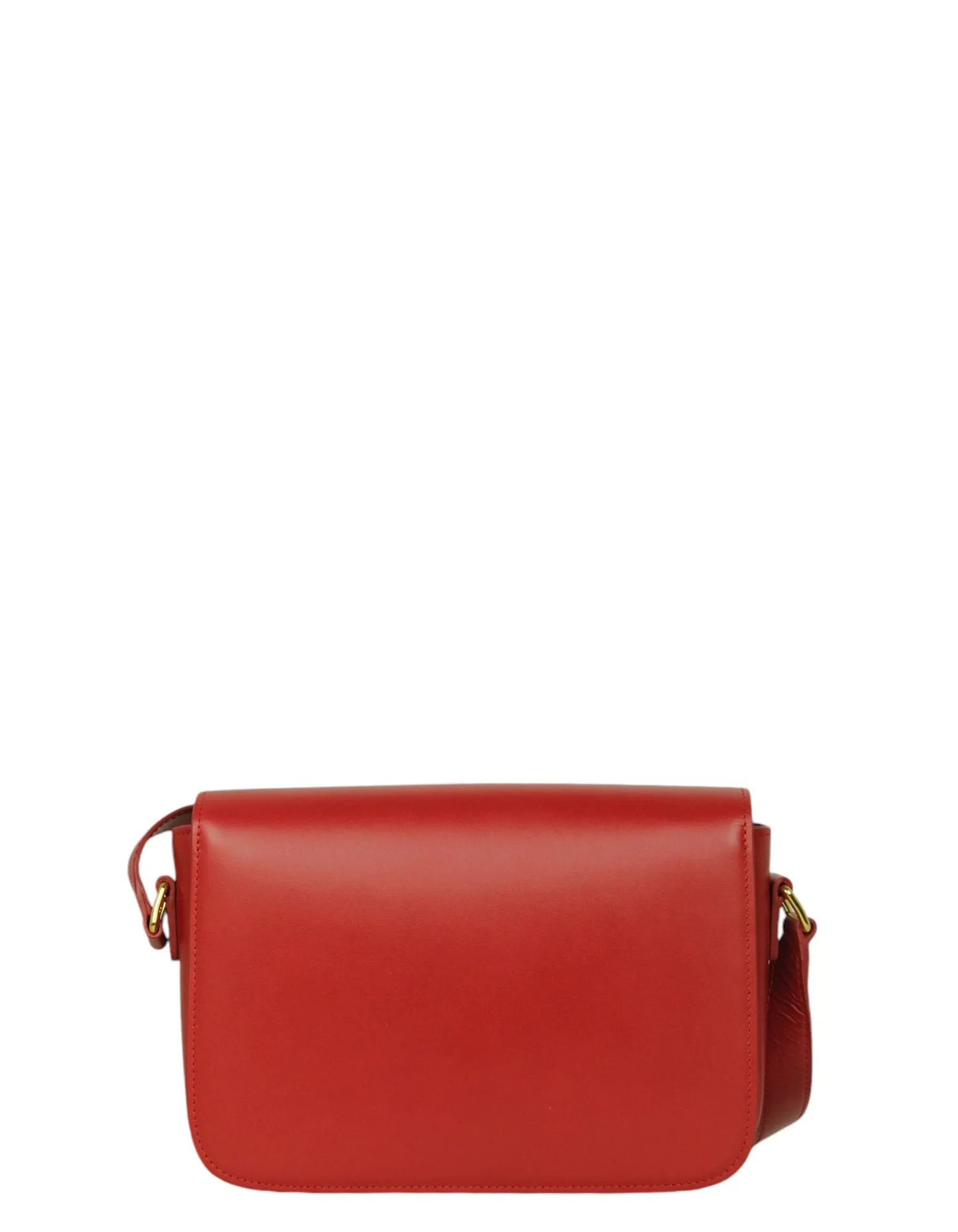 Celine Red Shiny Calfskin Classique Triomphe Bag