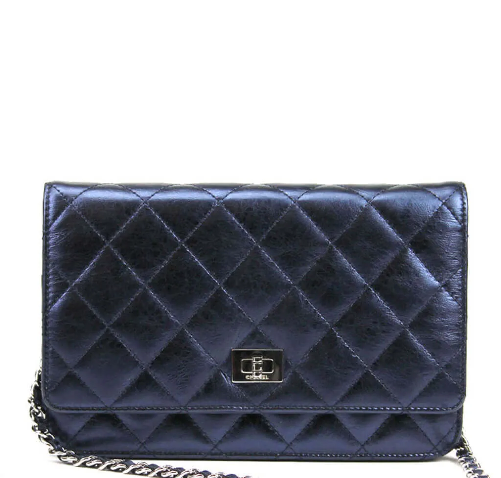 Chanel WOC Bag Dark Blue Lambskin Leather