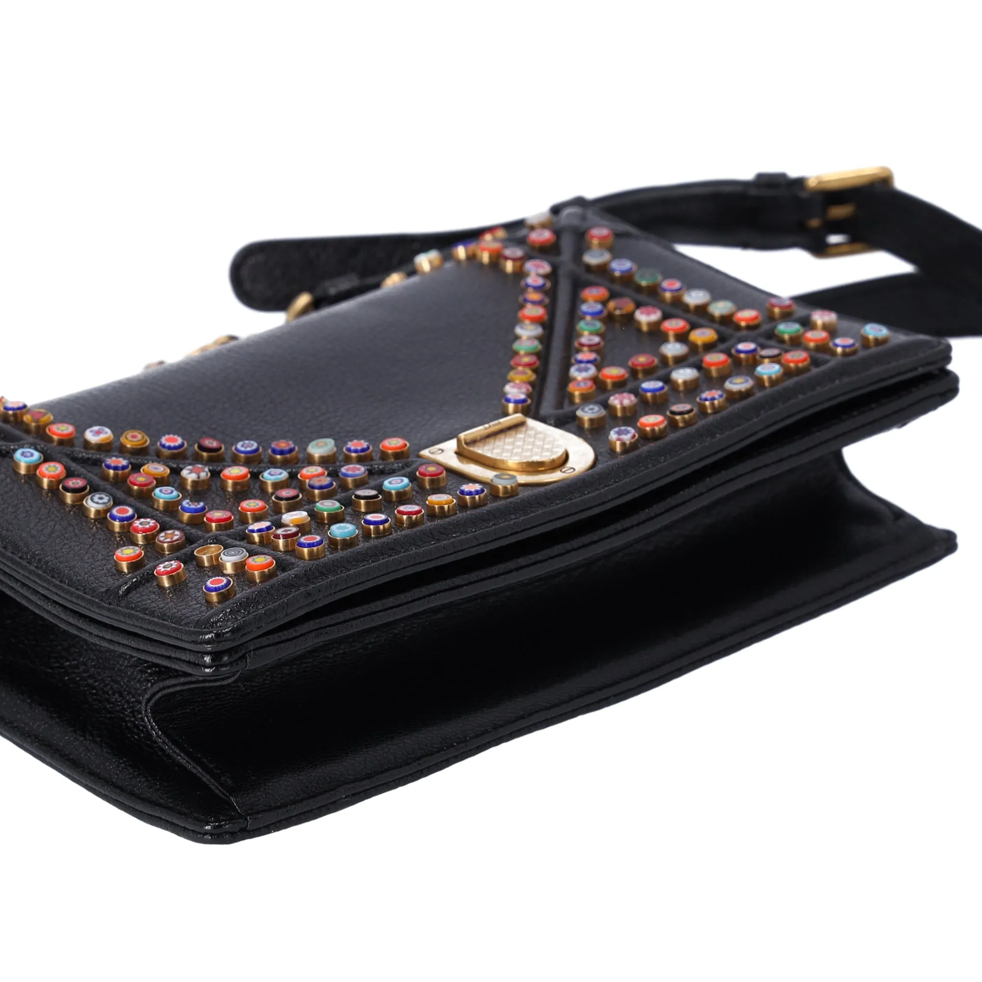Christian Dior Diorama Flap Bag Studded Leather Small Flap Shoulder Bag
