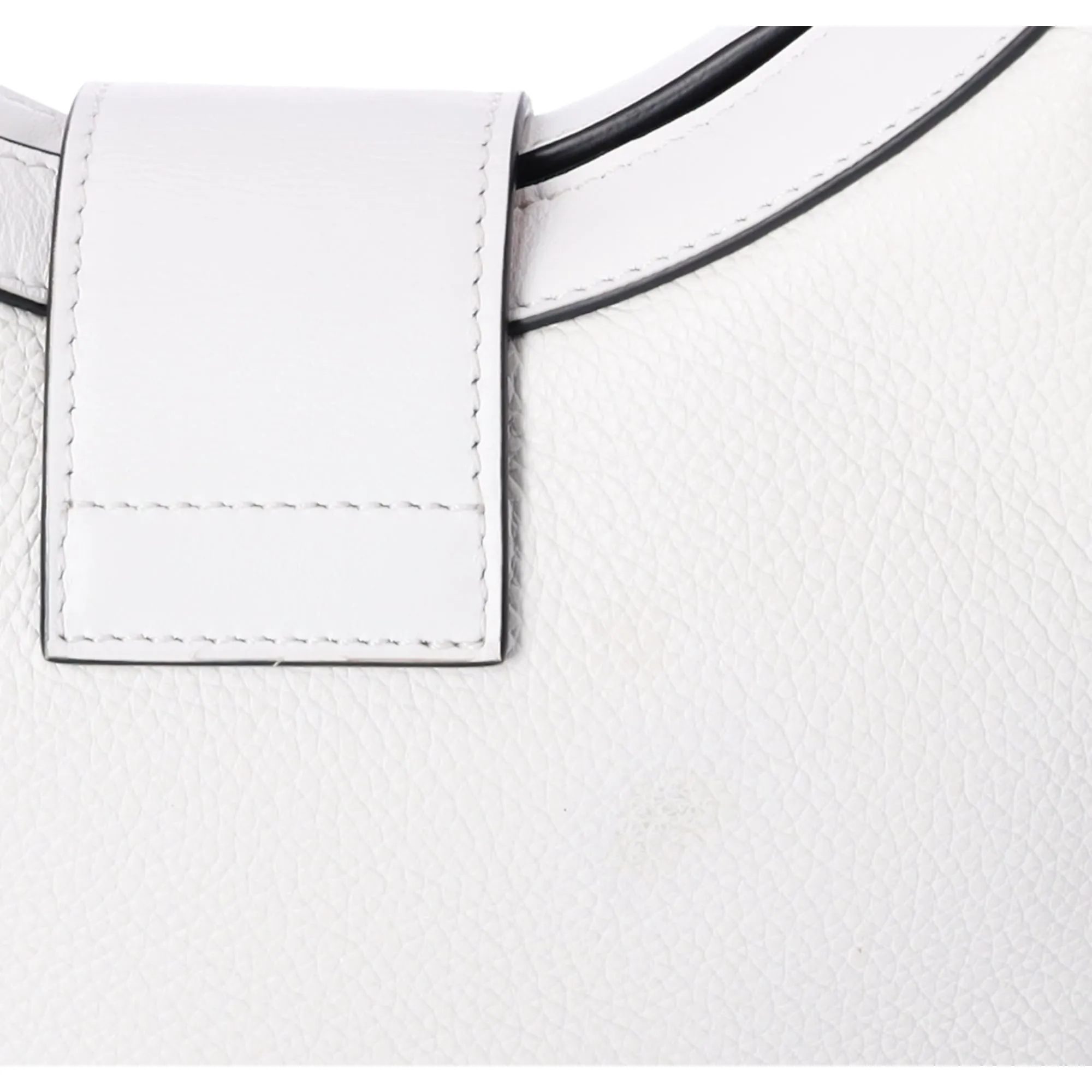 Christian Louboutin Carasky Mini Shoulder Bag White Pebbled Leather