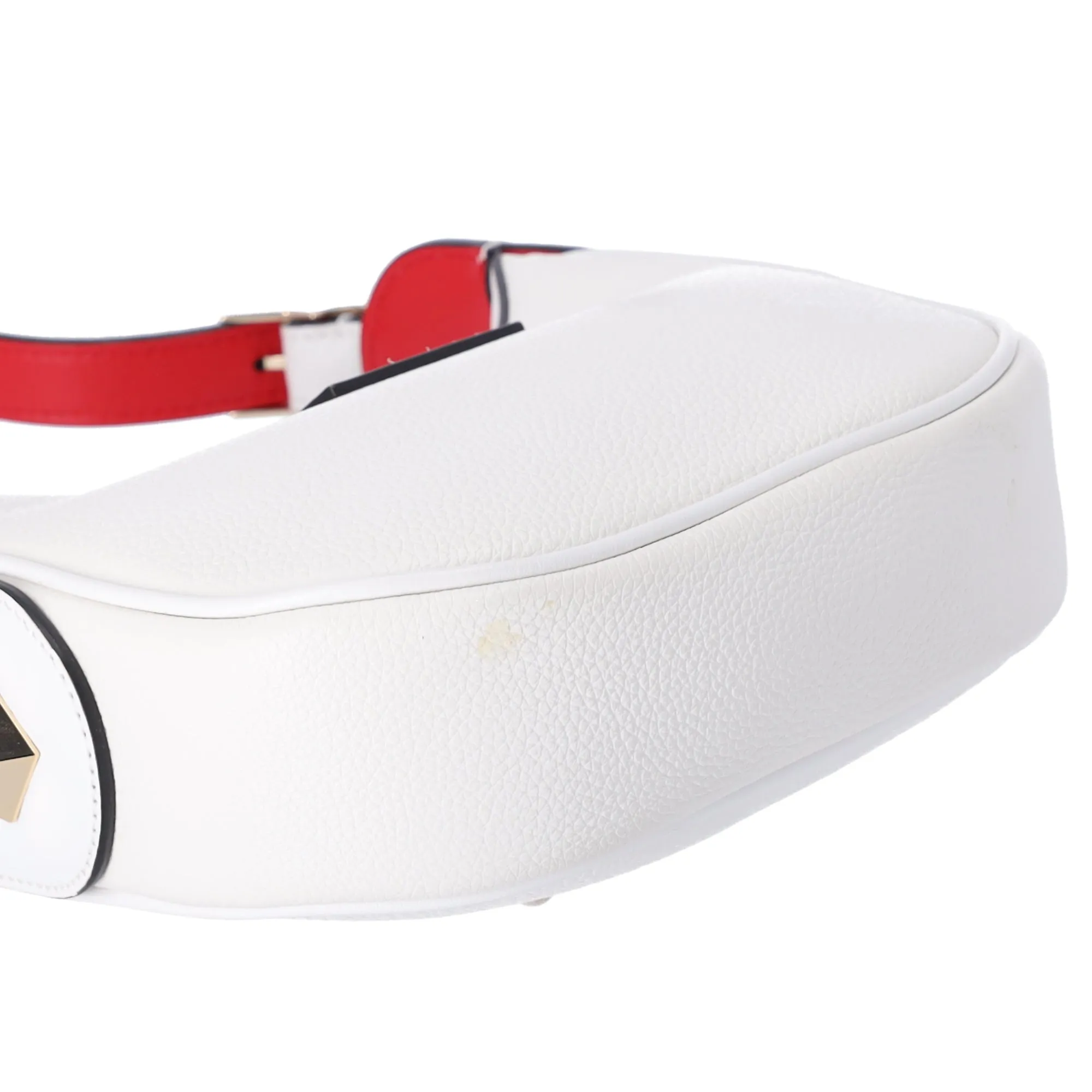 Christian Louboutin Carasky Mini Shoulder Bag White Pebbled Leather