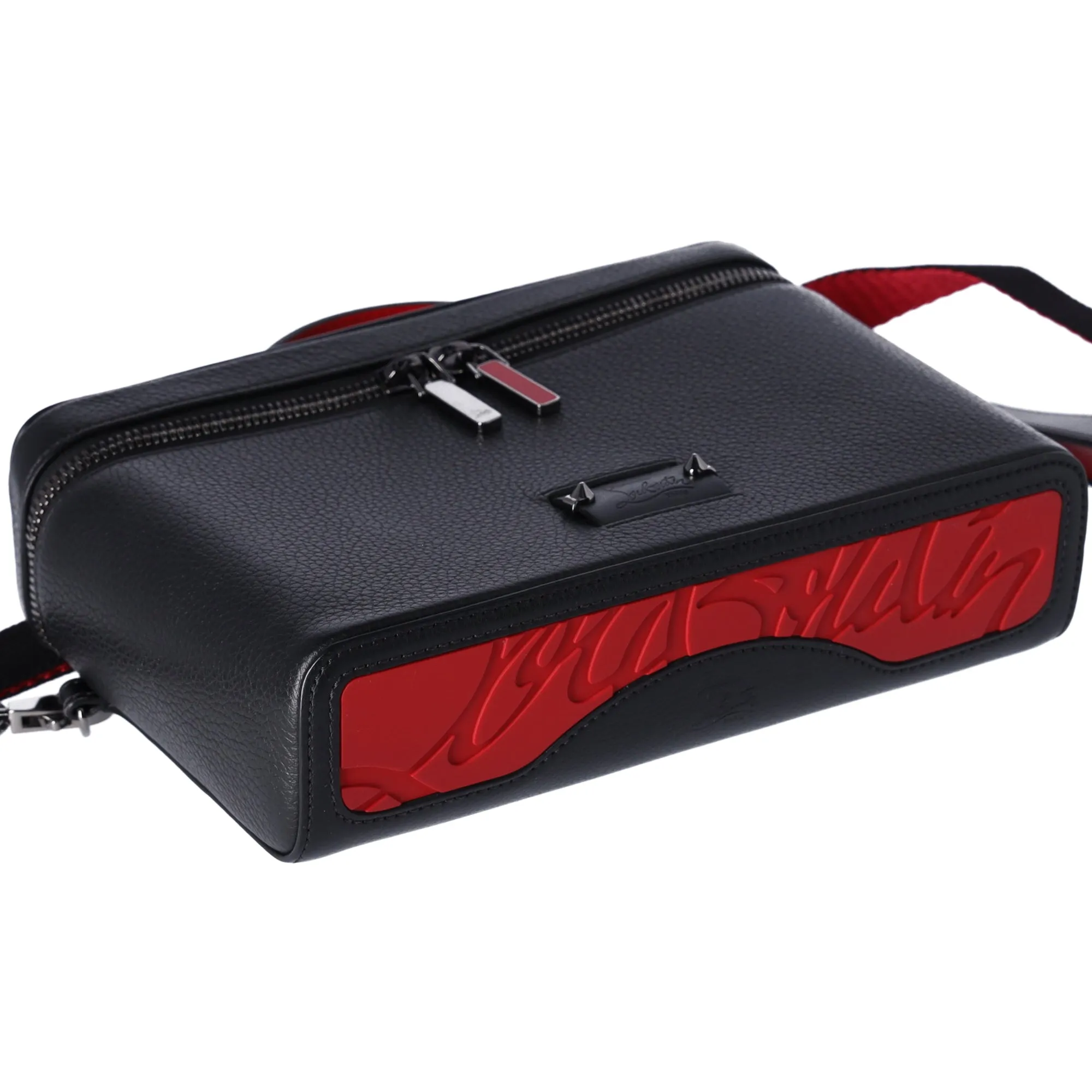 Christian Louboutin Kipi Pouch Shoulder Bag Handbag 3185198 Black Red Leather