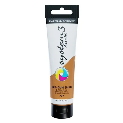 Daler Rowney System3 Acrylic Paint- 150ml tube -	Rich Gold (Hue)