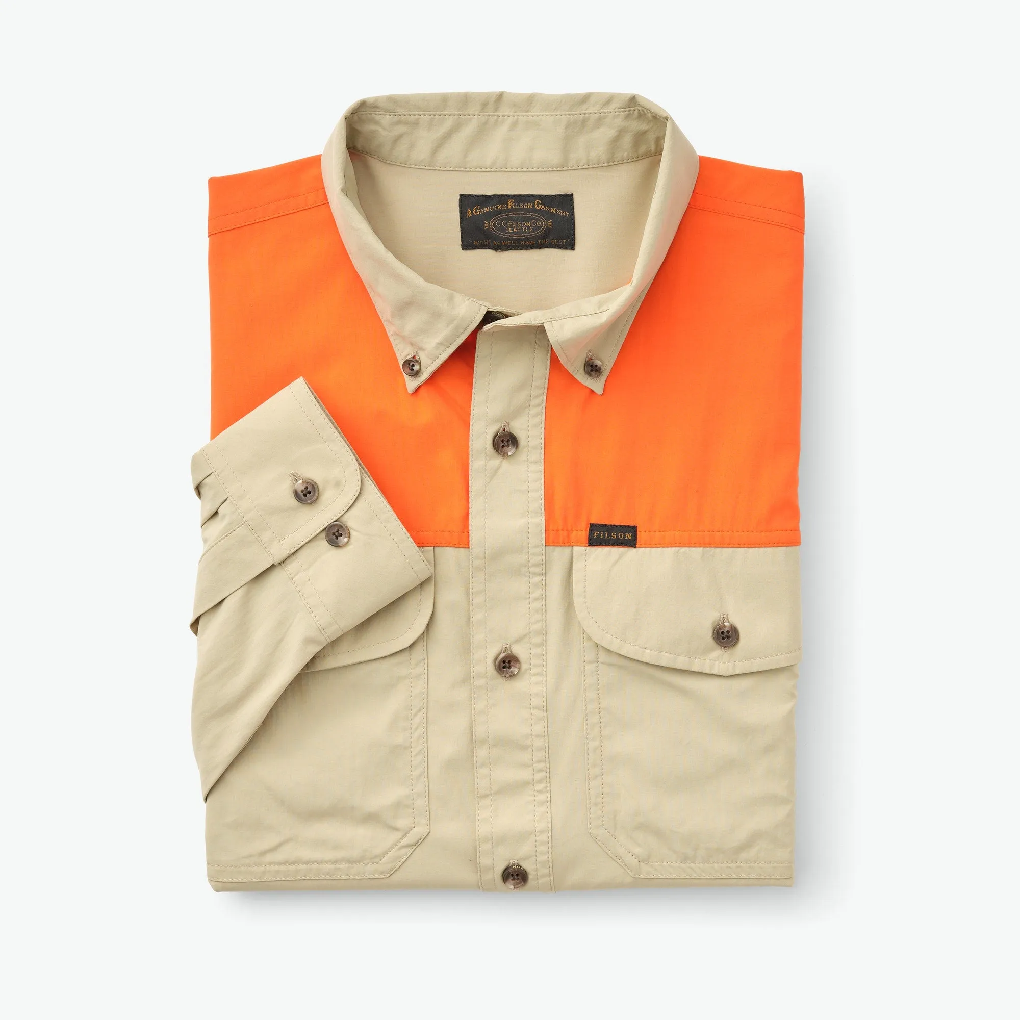 FILSON SPORTMAN'S SHIRT - TWILL/BLAZE ORANGE