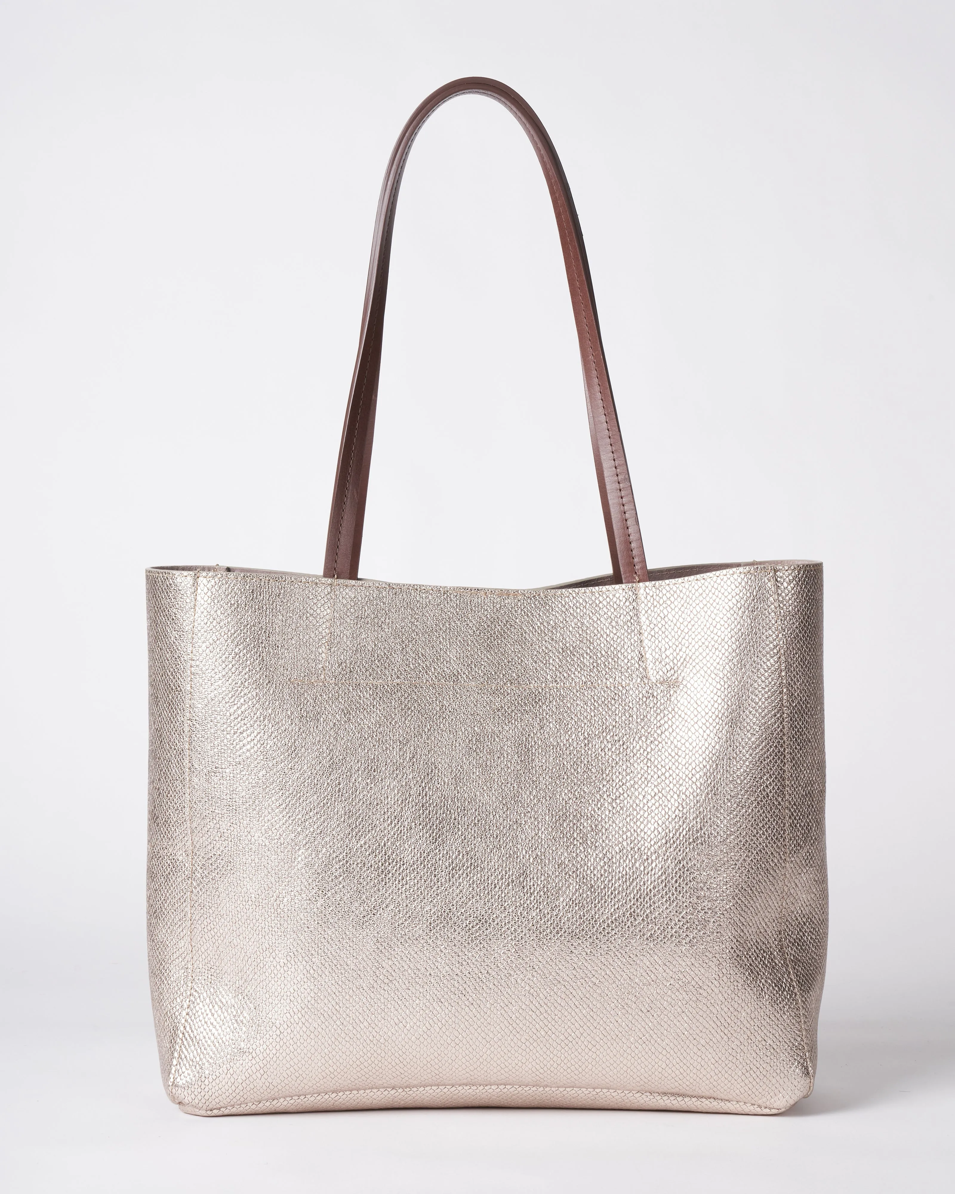 front pocket tote - silver serpent