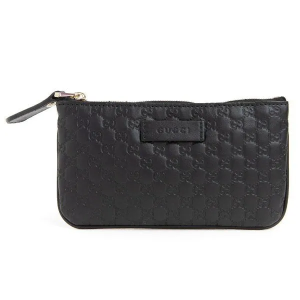 Gucci Microguccissima Key Chain Coin Pouch in Black