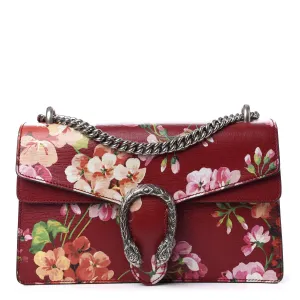 Gucci Small Dionysus Blooms Leather Shoulder Bag in Red