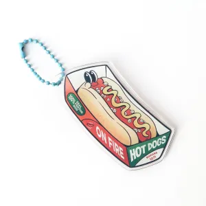 Hot Dogs on Fire {Acrylic Keychain}