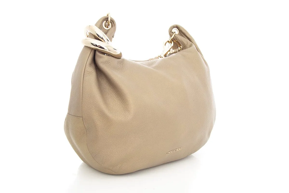 Jimmy Choo Metallic Gold Leather Sky Bangle Hobo Handbag