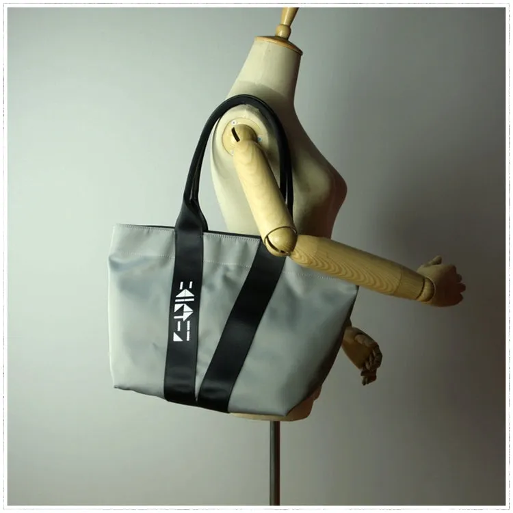 Khaki Womens Nylon Shopper Tote Womens Nylon Shoulder Tote Khaki Nylon Handbag Purse for Ladies