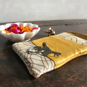 Leather Purse // Geometric Yellow