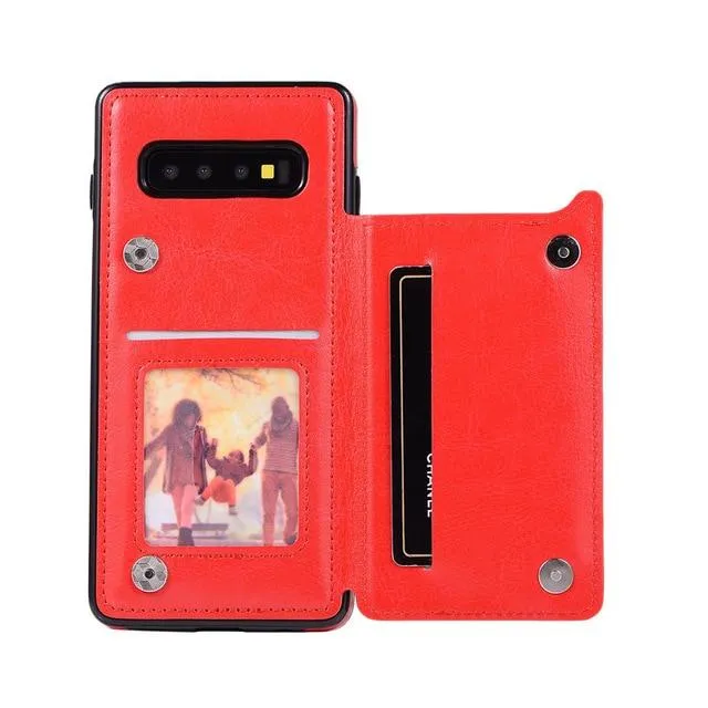 Leather Wallet Case For Samsung Galaxy S