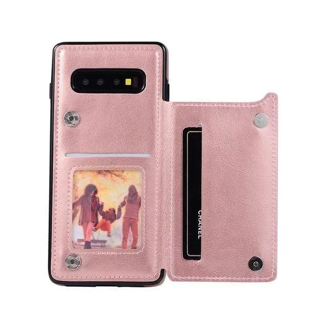 Leather Wallet Case For Samsung Galaxy S