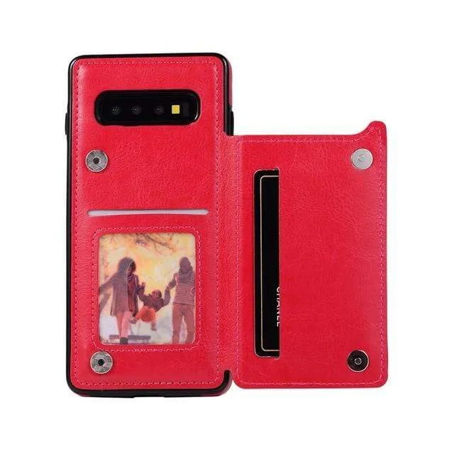 Leather Wallet Case For Samsung Galaxy S