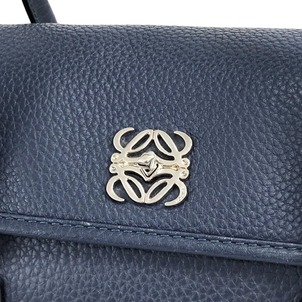 LOEWE Anagram Two-way Handbag Shoulder bag Blue Vintage bni3pa