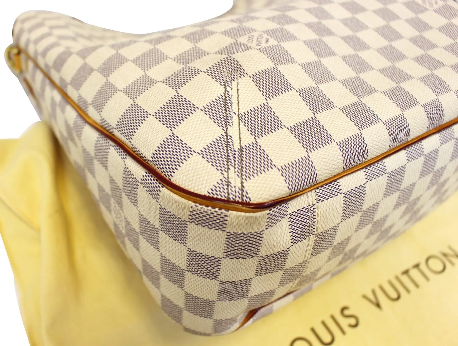 LOUIS VUITTON Damier Azur Canvas Soffi White Shoulder Handbag