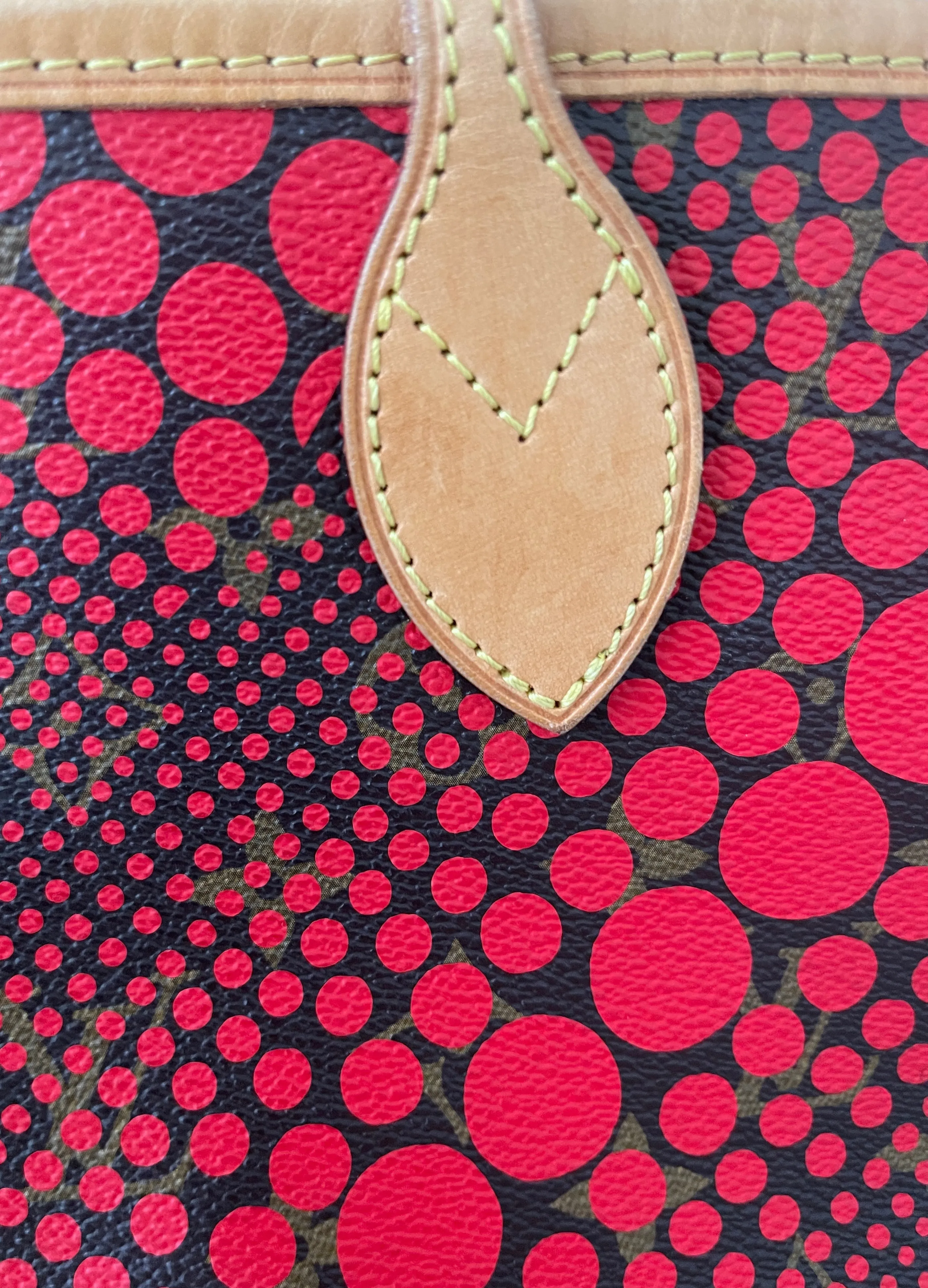 Louis Vuitton Red Monogram Kusama Waves Neverfull MM Tote Bag