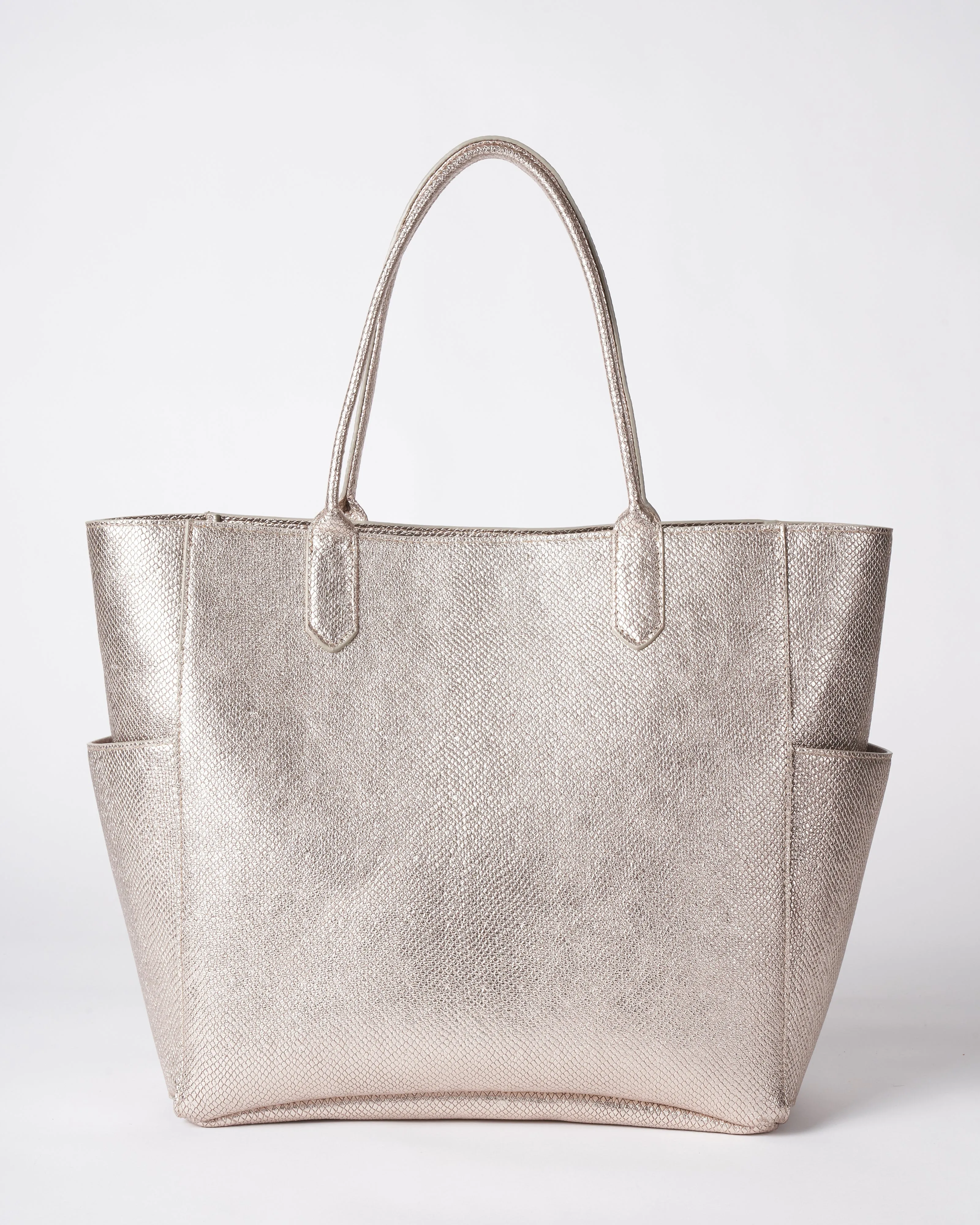medium pocket tote - silver serpent