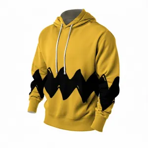 Men's Cartoon Characters Printed Long Sleeve Fleece Hoodie 2409011633