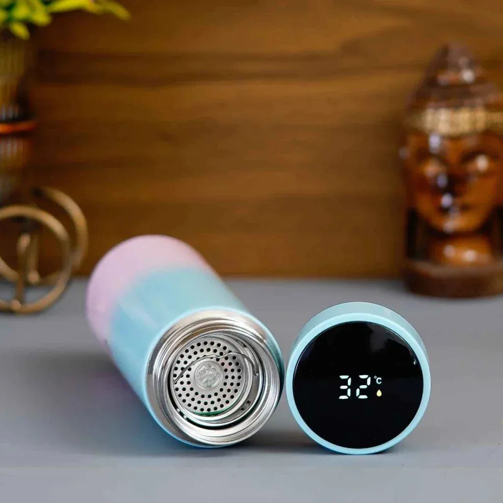 Personalised Pastel Temperature Display Bottle, Stainless Steel Mug & All in One Men's Combo (3 pcs) - Black
