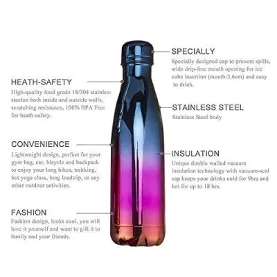 Personalized All in One Men's Combo (3 pcs) & Customized Rainbow Stainless Steel Water Bottles & Stainless Steel Mug - Black