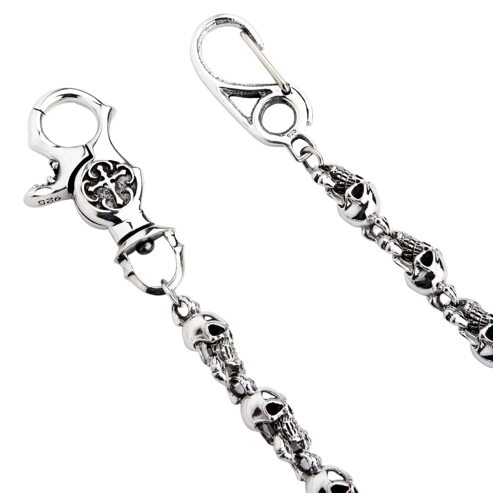 Phantom Skull 925 Sterling Silver Biker Wallet Chain