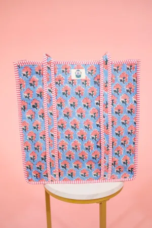 Pink Blossom Quilted Tote Bag