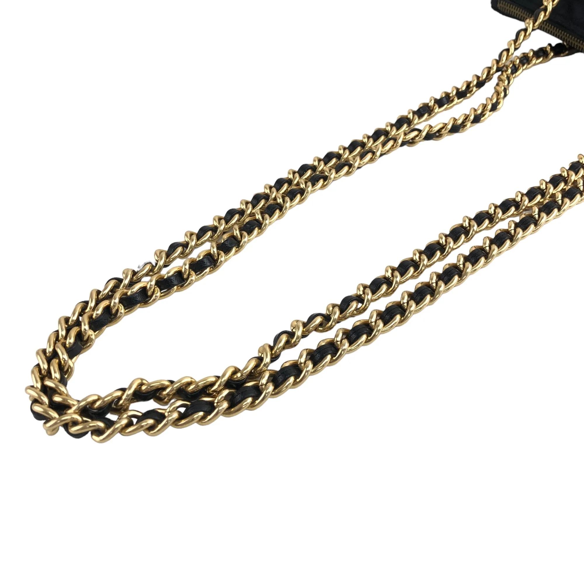 PRADA Triangle Logo Chain Shoulder bag Black Vintage kp64mx