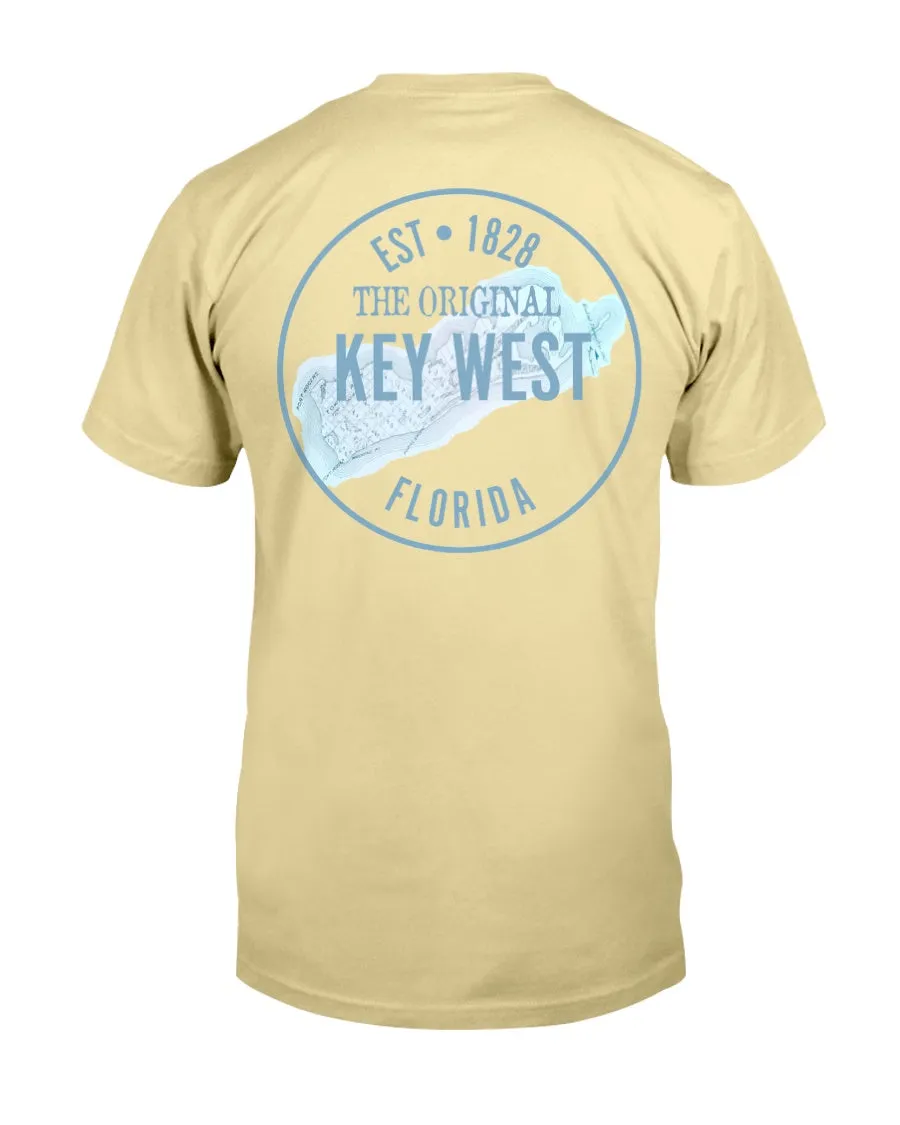 Premium Ringspun Original Key West 1828 Vintage Map T-Shirt