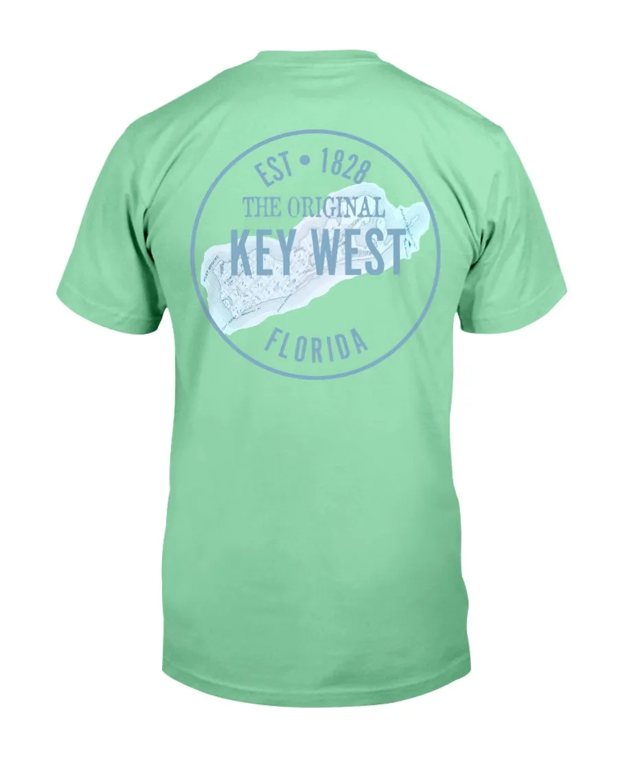 Premium Ringspun Original Key West 1828 Vintage Map T-Shirt