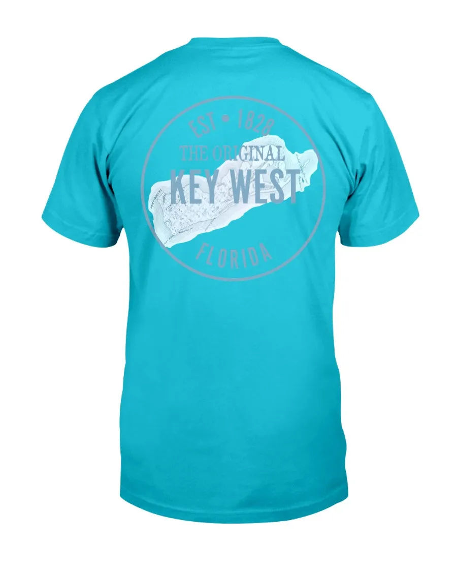Premium Ringspun Original Key West 1828 Vintage Map T-Shirt
