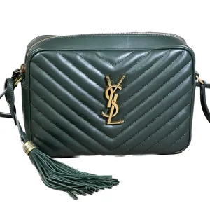 Saint Laurent Lou Medium Quilted Crossbody with Tassel - Green