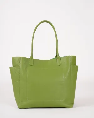 slouchy pocket tote - leaf calf