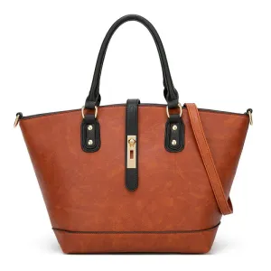 Solid Color Tote Handbag