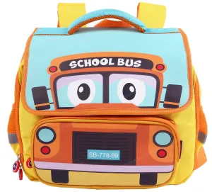 Toyshine Cute School Bus Design Rectangular Shape Bagpack for Preschool | kindergarten | KG-1 | KG-2| School Picnic Travel Bag For Kids Age 2-7yrs (Yellow)